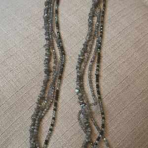 Elegant Multi-Strand Gray Necklace Set of 4